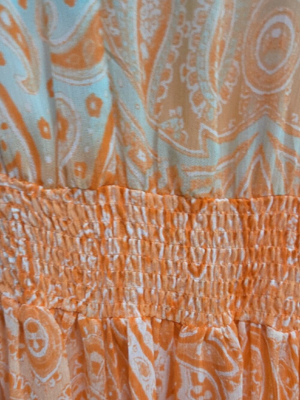 Boston Proper Aqua and Coral Paisley Maxi Dress - Picture 6 of 7